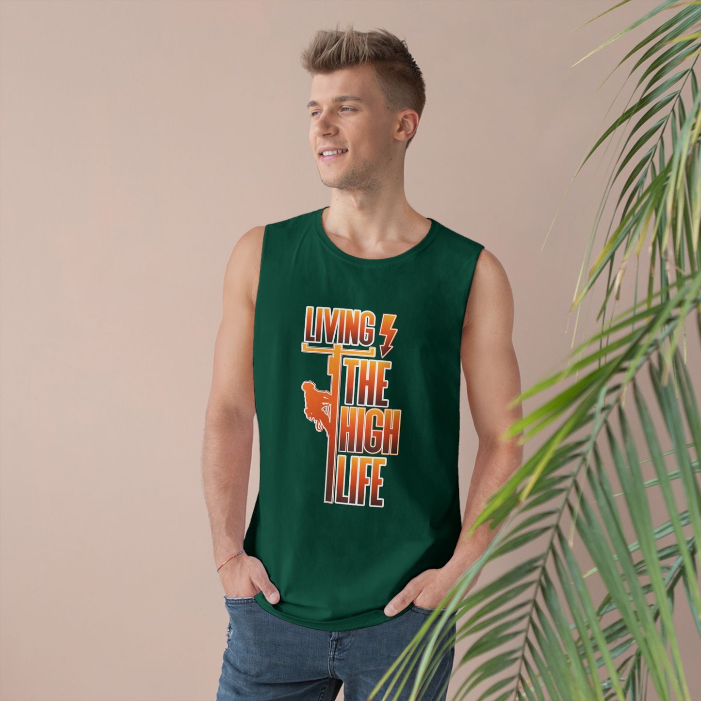 Lineman Tank - Living The High Life-sky 24