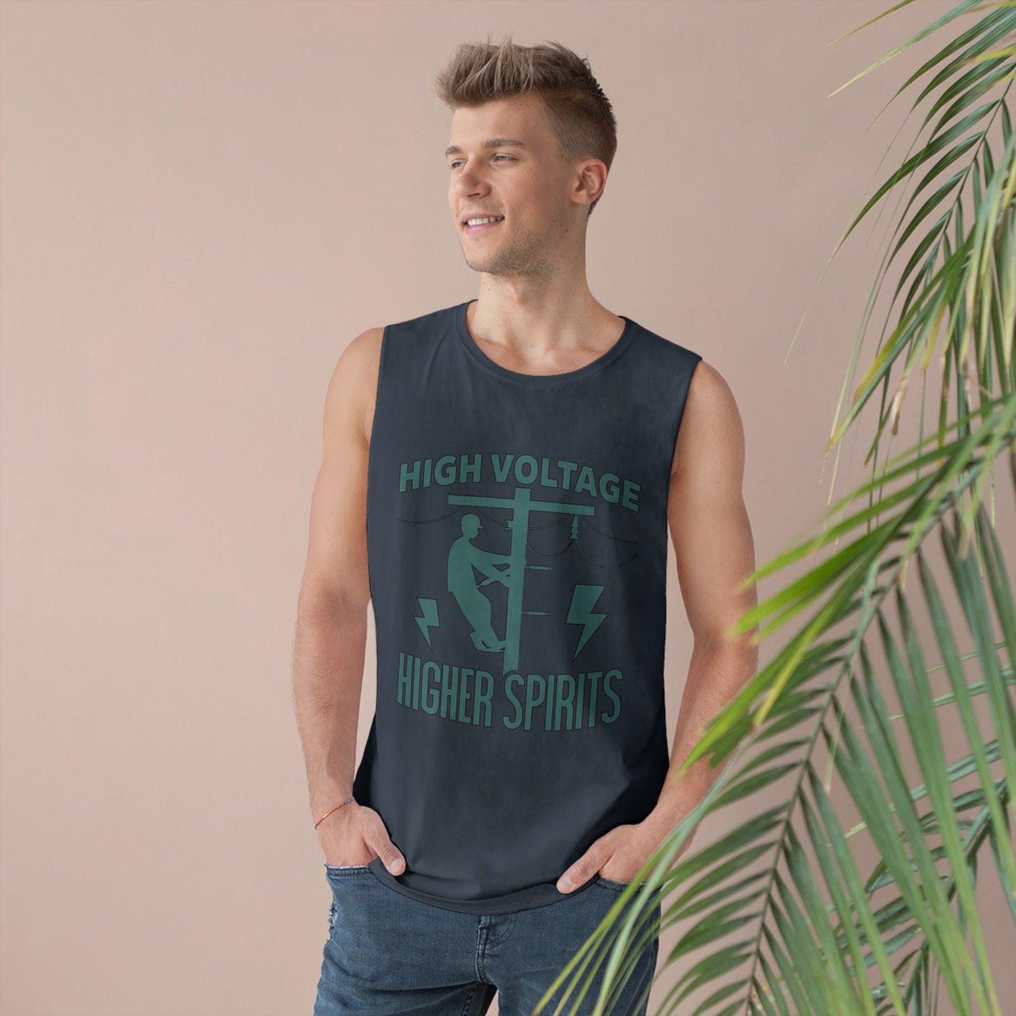 Lineman Tank - High Voltage Higher Spirits-copper patina