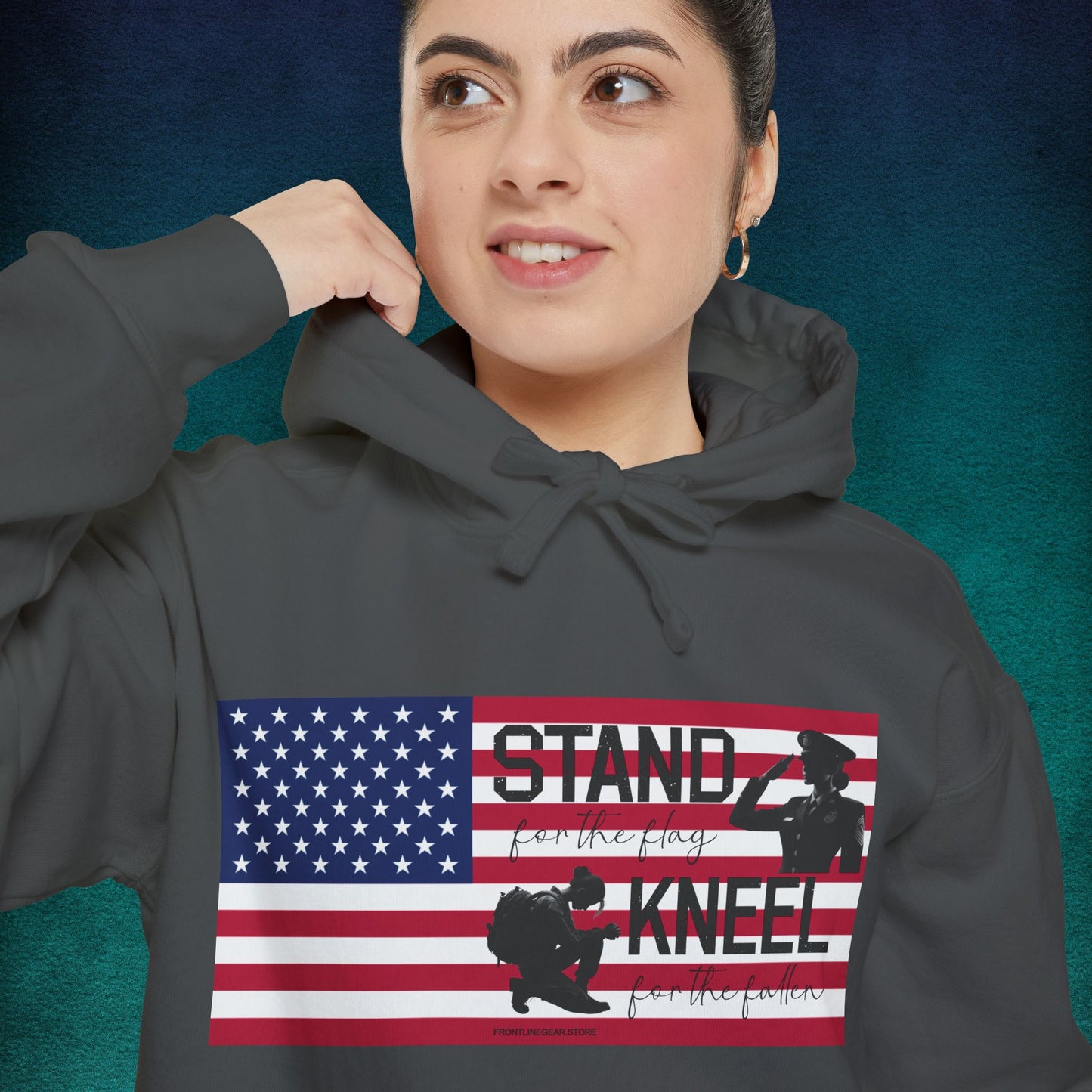 Comfort Colors Stand for the Flag, Kneel for the Fallen Hoodie (female)