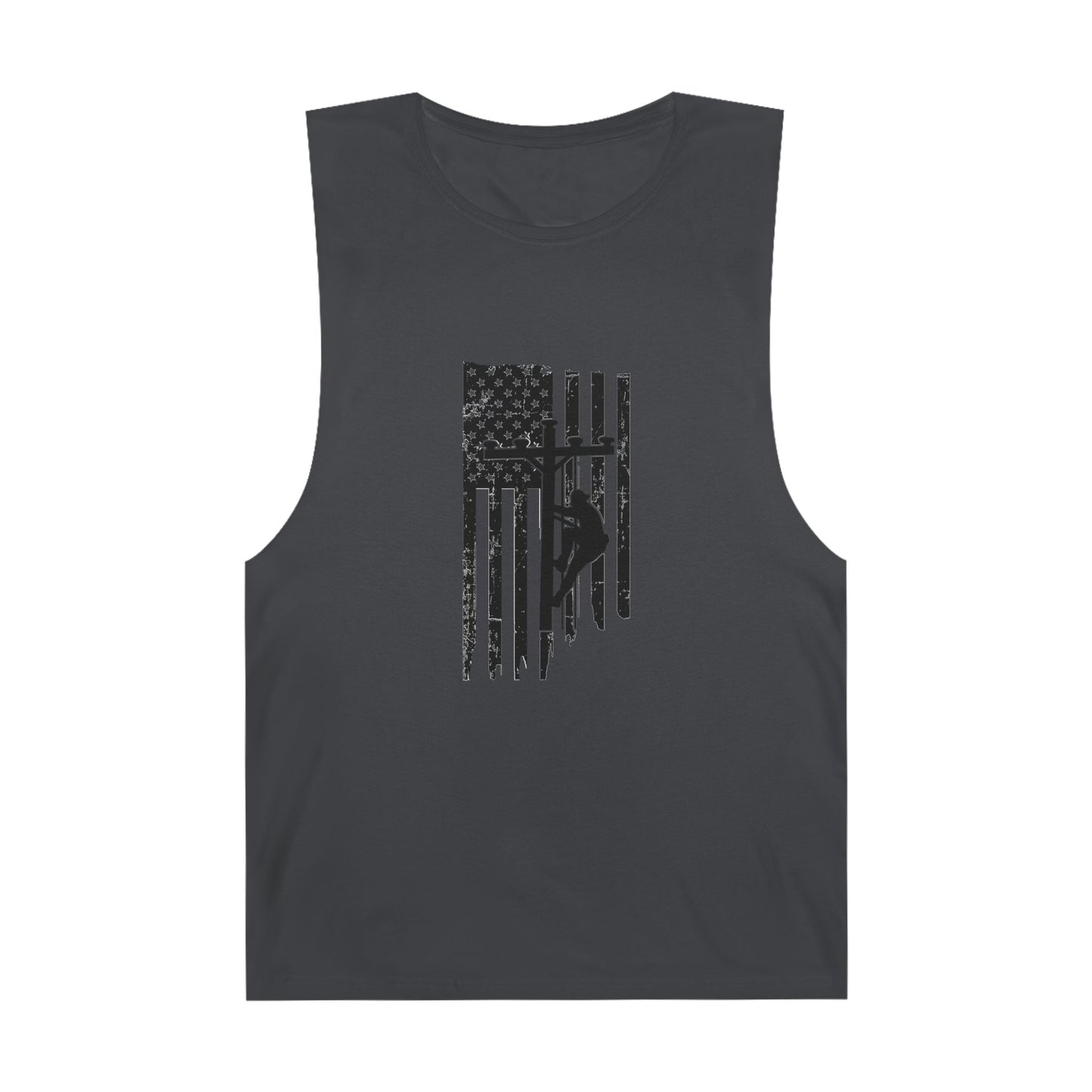 Lineman Tank- Lineman Flag - white offset