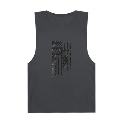 Lineman Tank- Lineman Flag - white offset