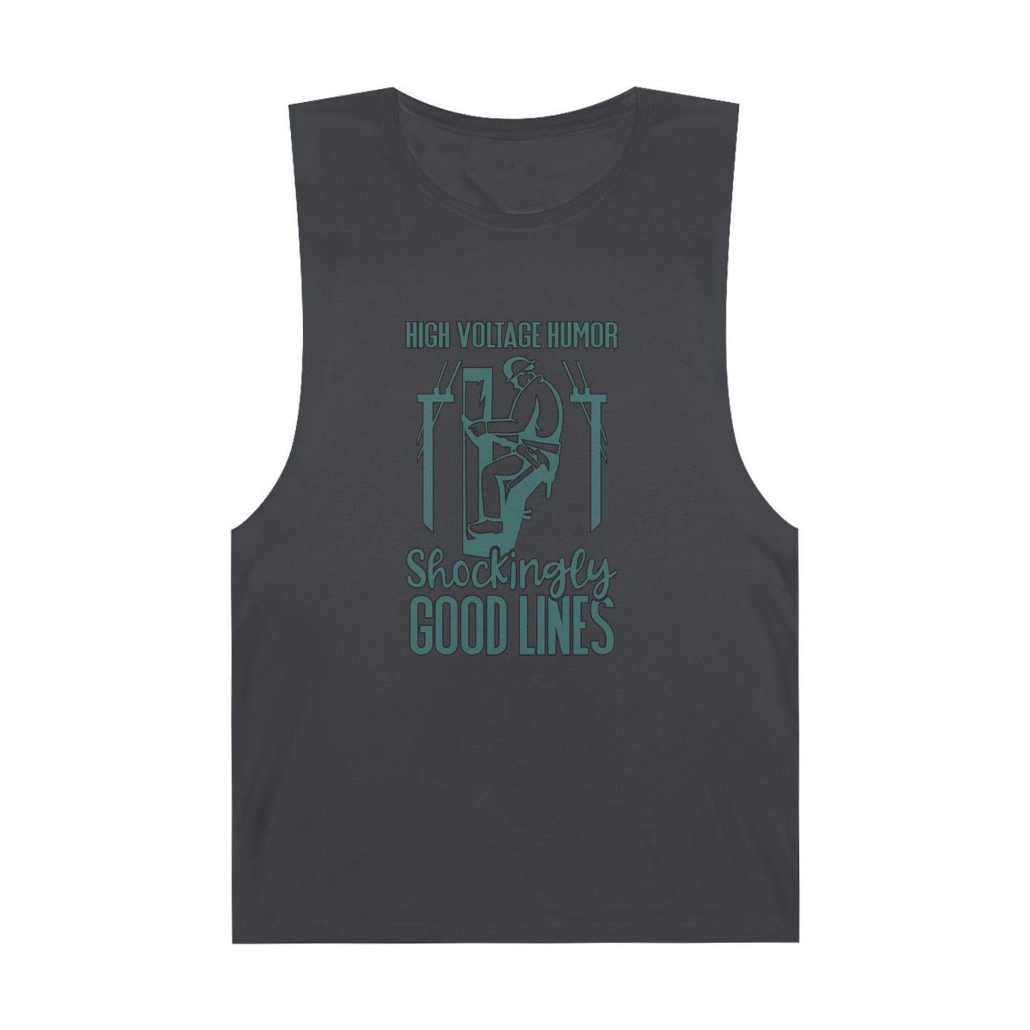 Lineman Tank - High Voltage Humor Shockingly Good Lines-copper patina