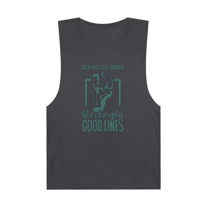 Lineman Tank - High Voltage Humor Shockingly Good Lines-copper patina