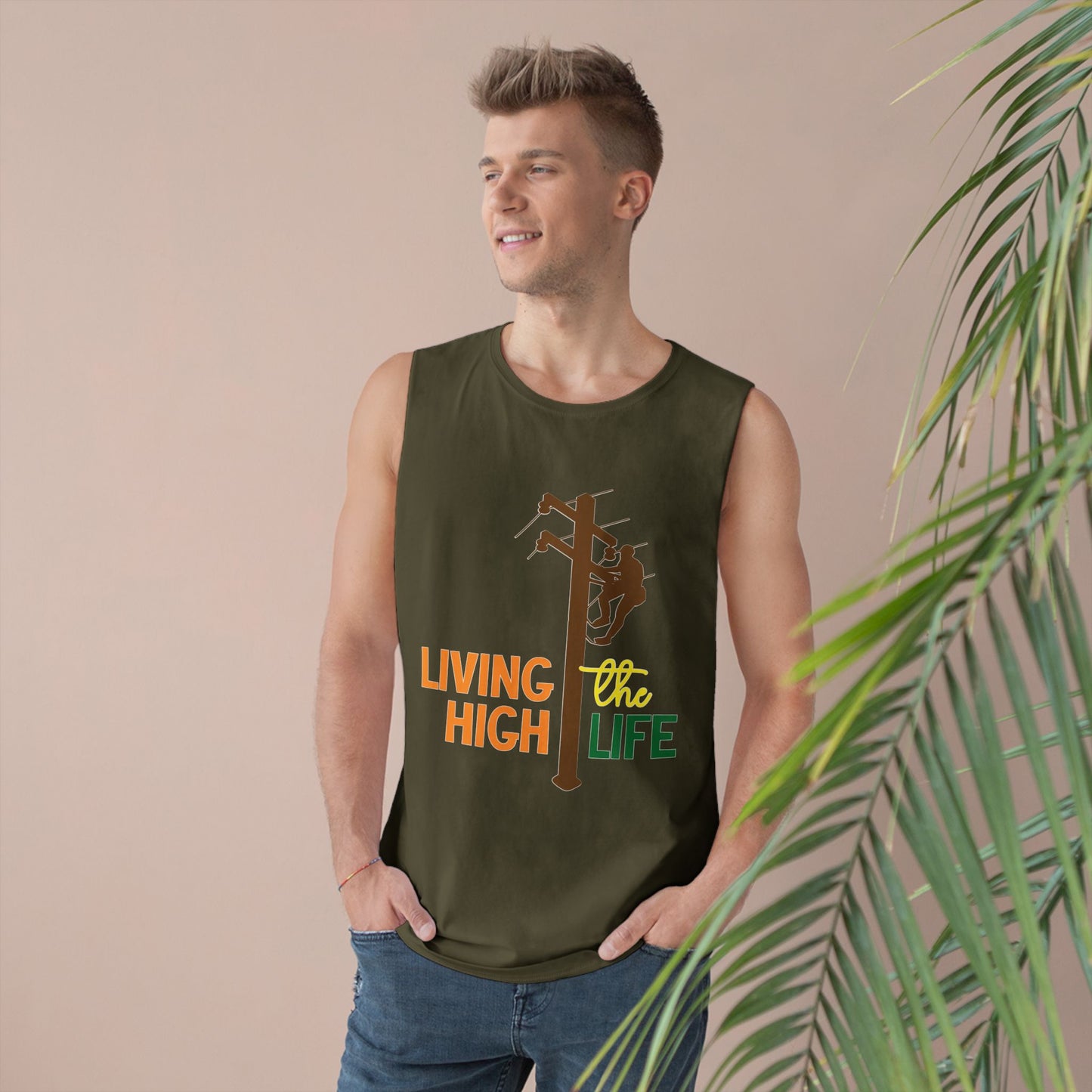 Lineman Tank - living the high life - color