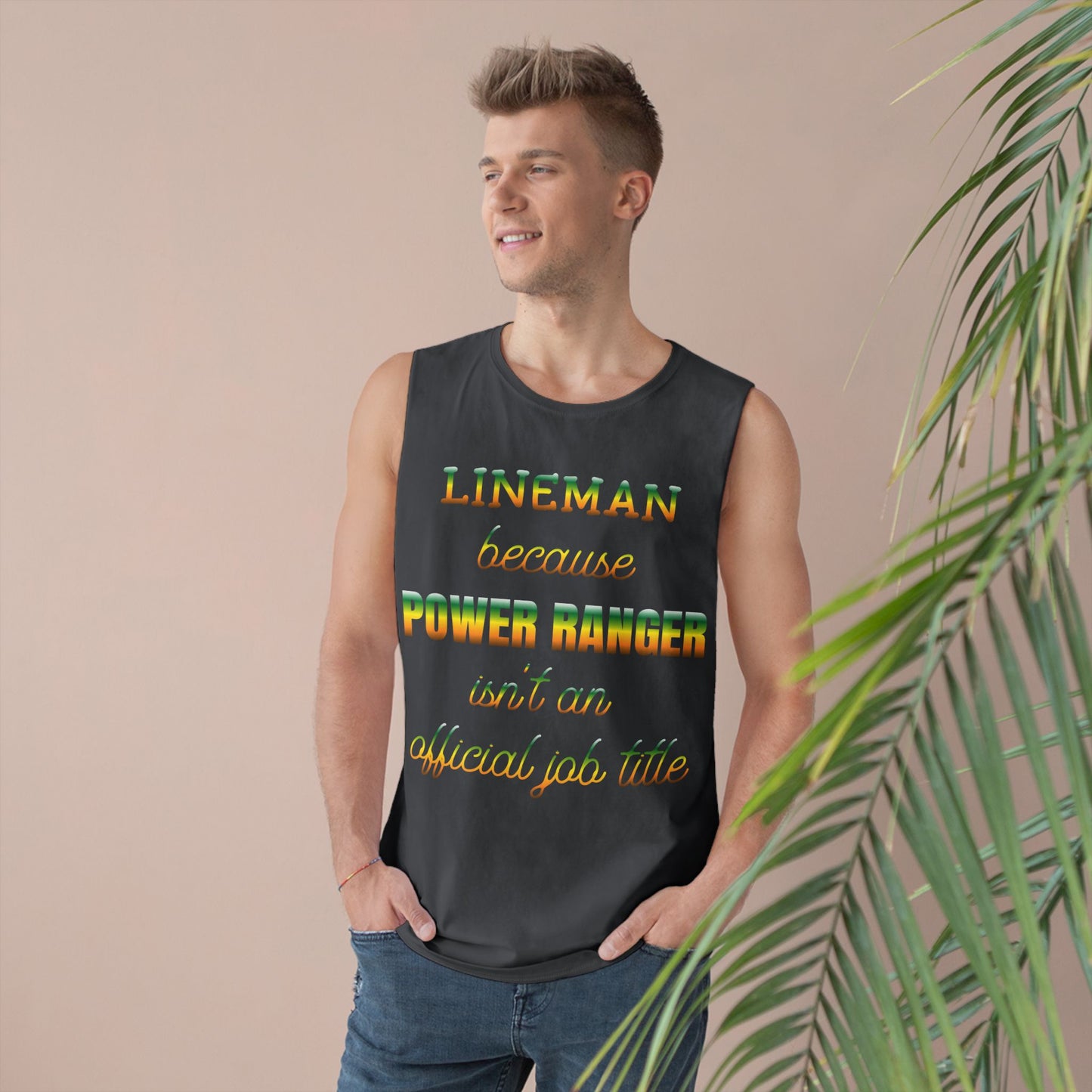 Lineman Tank - Power Ranger job title gradient
