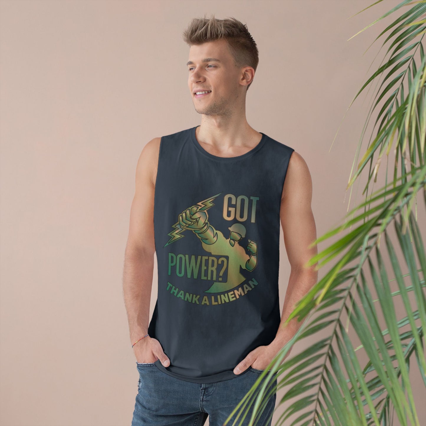 Lineman Tank - Got Power Thank A Lineman - copper patina