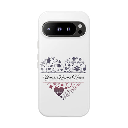 Google Pixel Tough Case - Monogram Heart - White