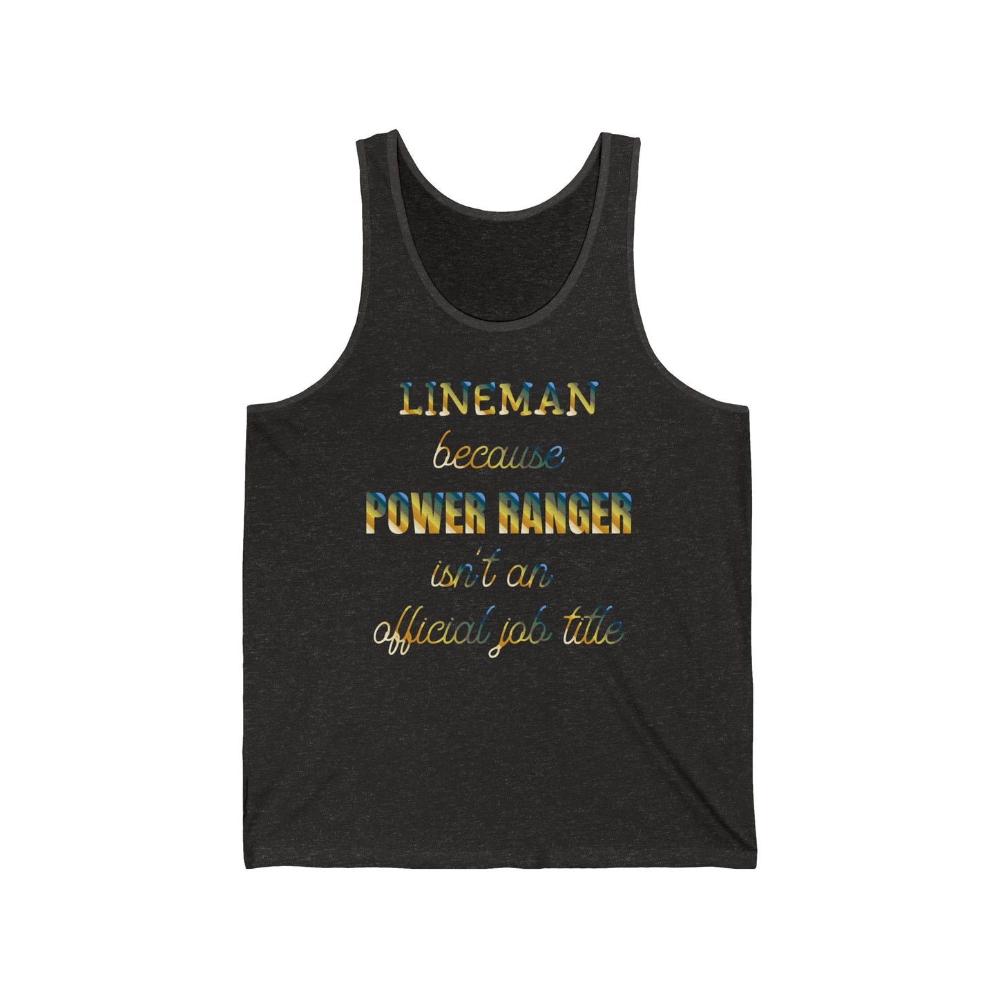 Lineman T-shirt - Power Ranger job title colored chrome