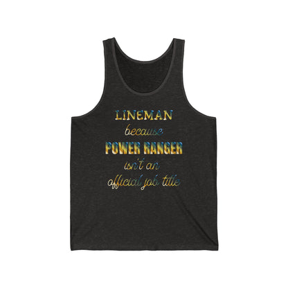 Lineman T-shirt - Power Ranger job title colored chrome
