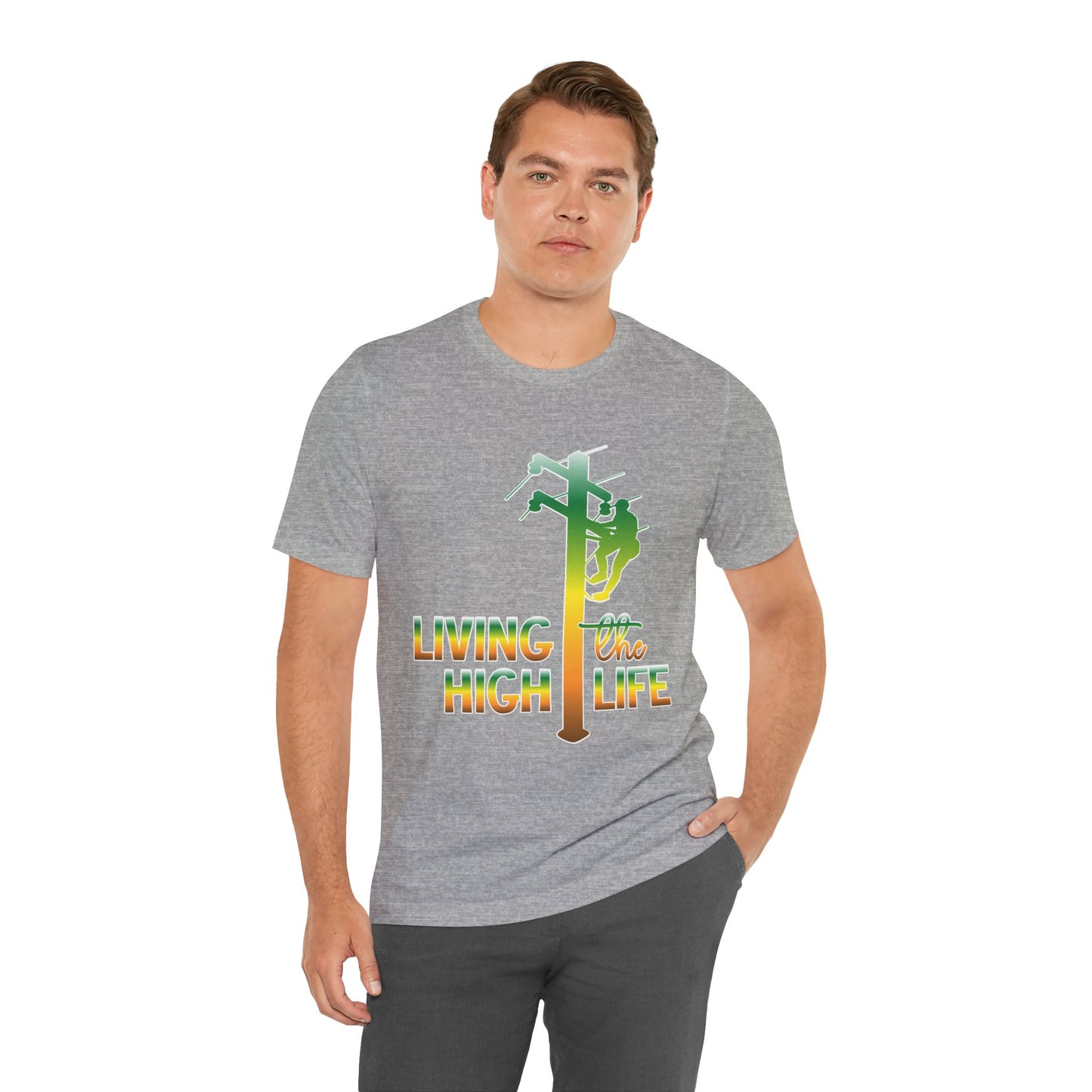Lineman T-shirt - living the high life - gradient