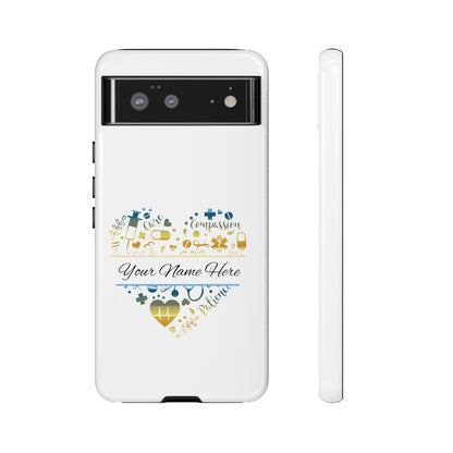 Google Pixel Tough Case - Monogram Heart - White