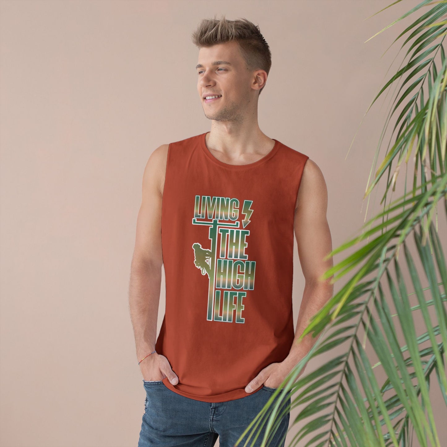 Lineman Tank - Living The High Life-copper patina