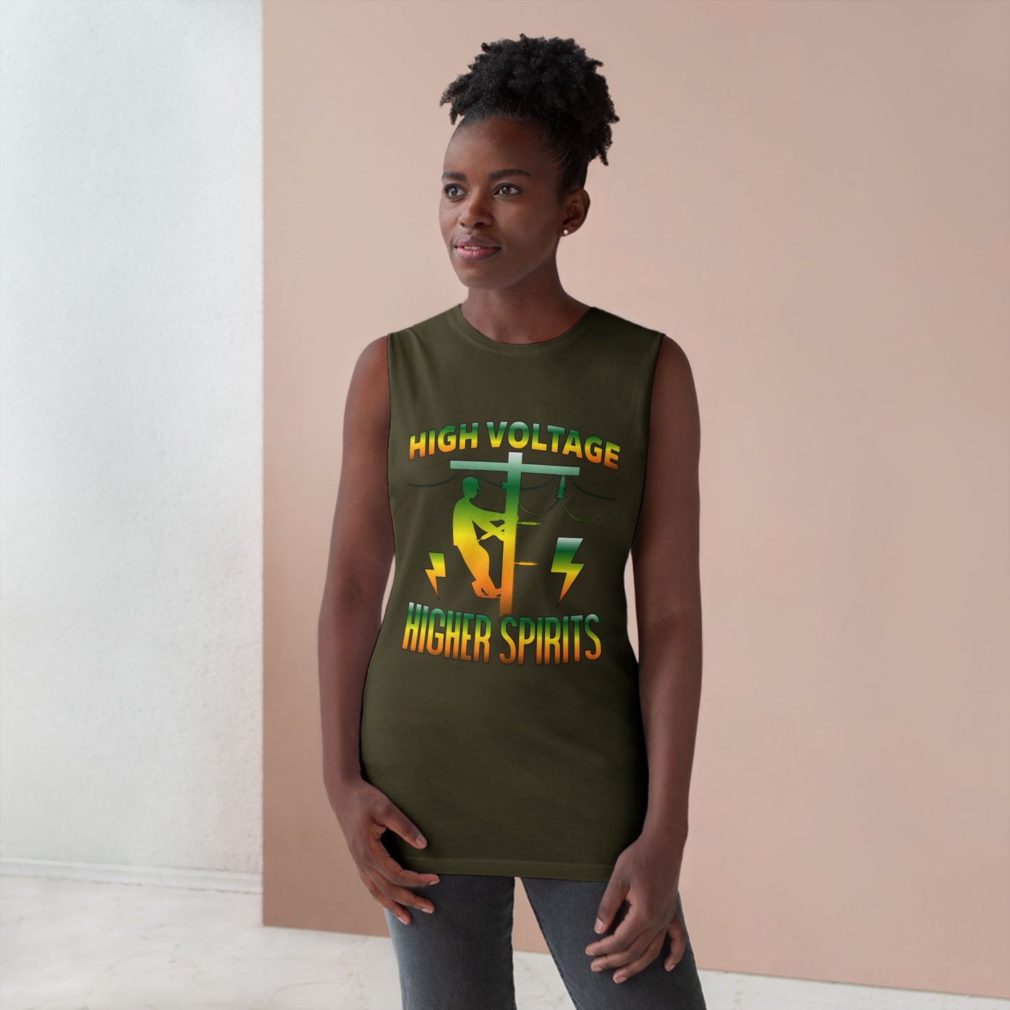 Lineman Tank - High Voltage Higher Spirits-gradient