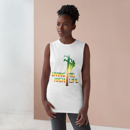 Lineman Tank - living the high life - gradient