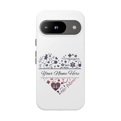 Google Pixel Tough Case - Monogram Heart - White