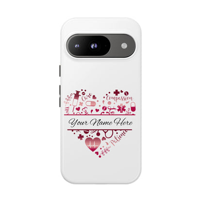 Google Pixel Tough Case - Monogram Heart - White