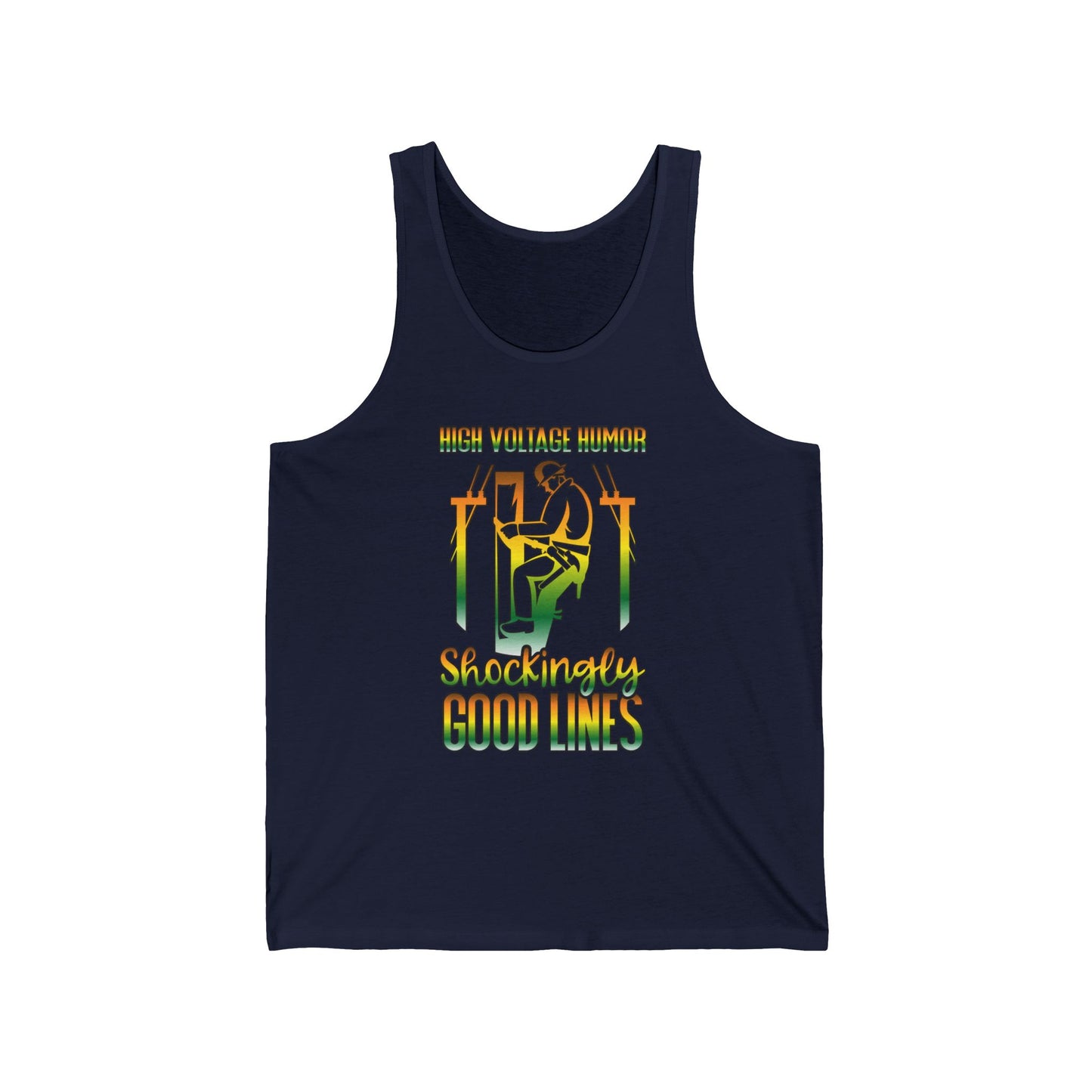 Lineman Tank - High Voltage Humor Shockingly Good Lines-gradient