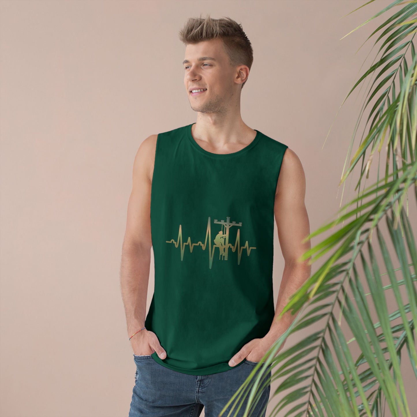 Lineman Tank - Lineman Heartbeat - copper patina