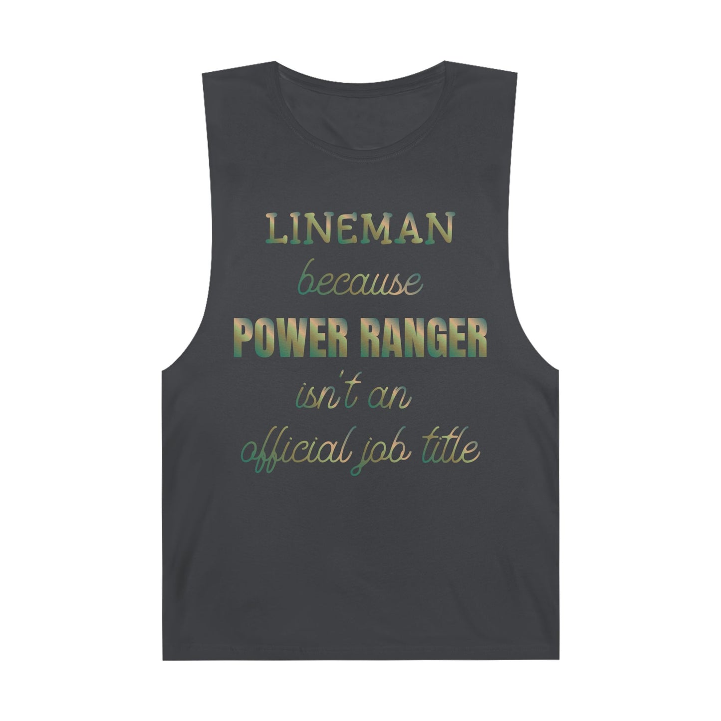 Lineman Tank - Power Ranger job title copper patina