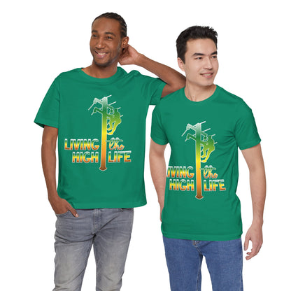 Lineman T-shirt - living the high life - gradient
