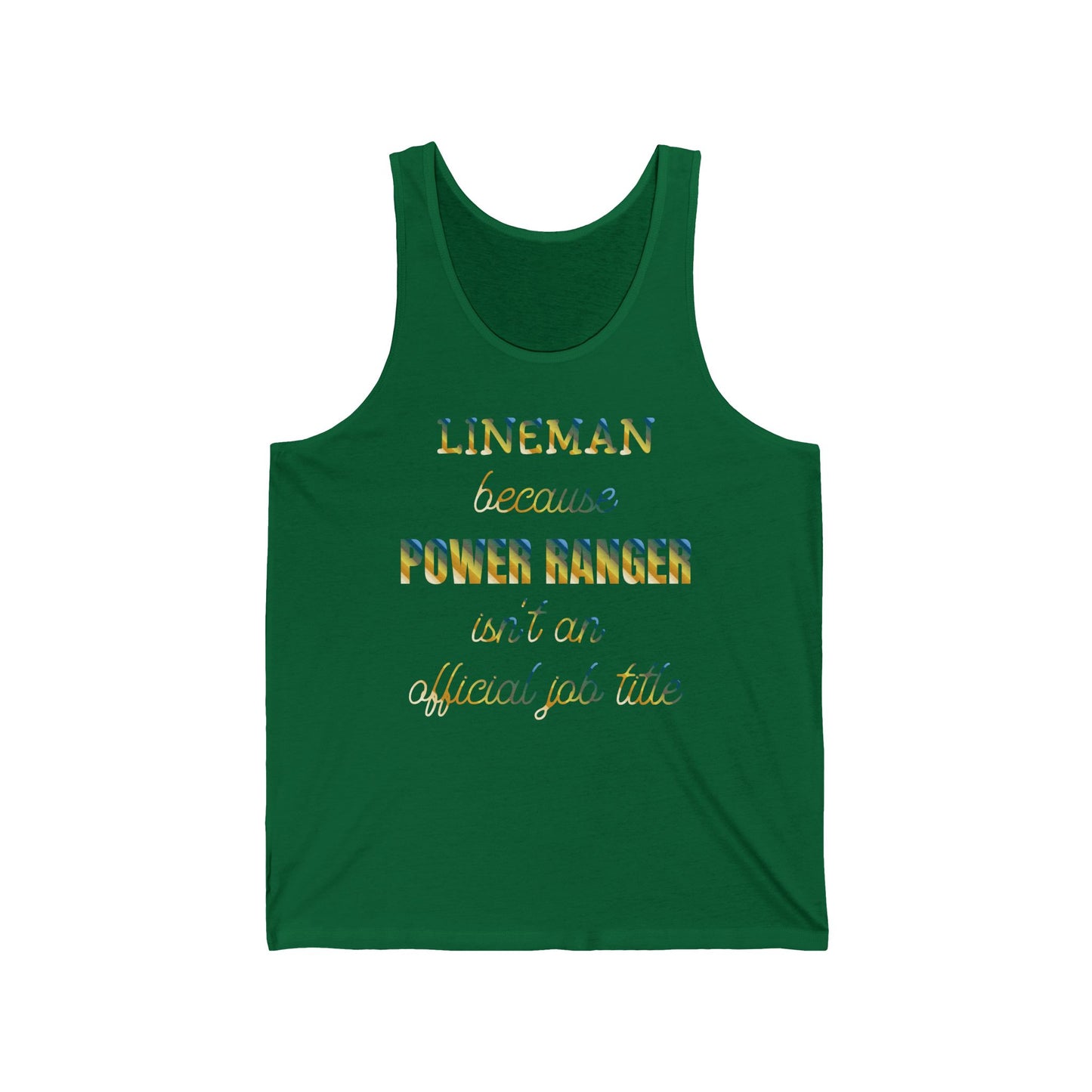 Lineman T-shirt - Power Ranger job title colored chrome