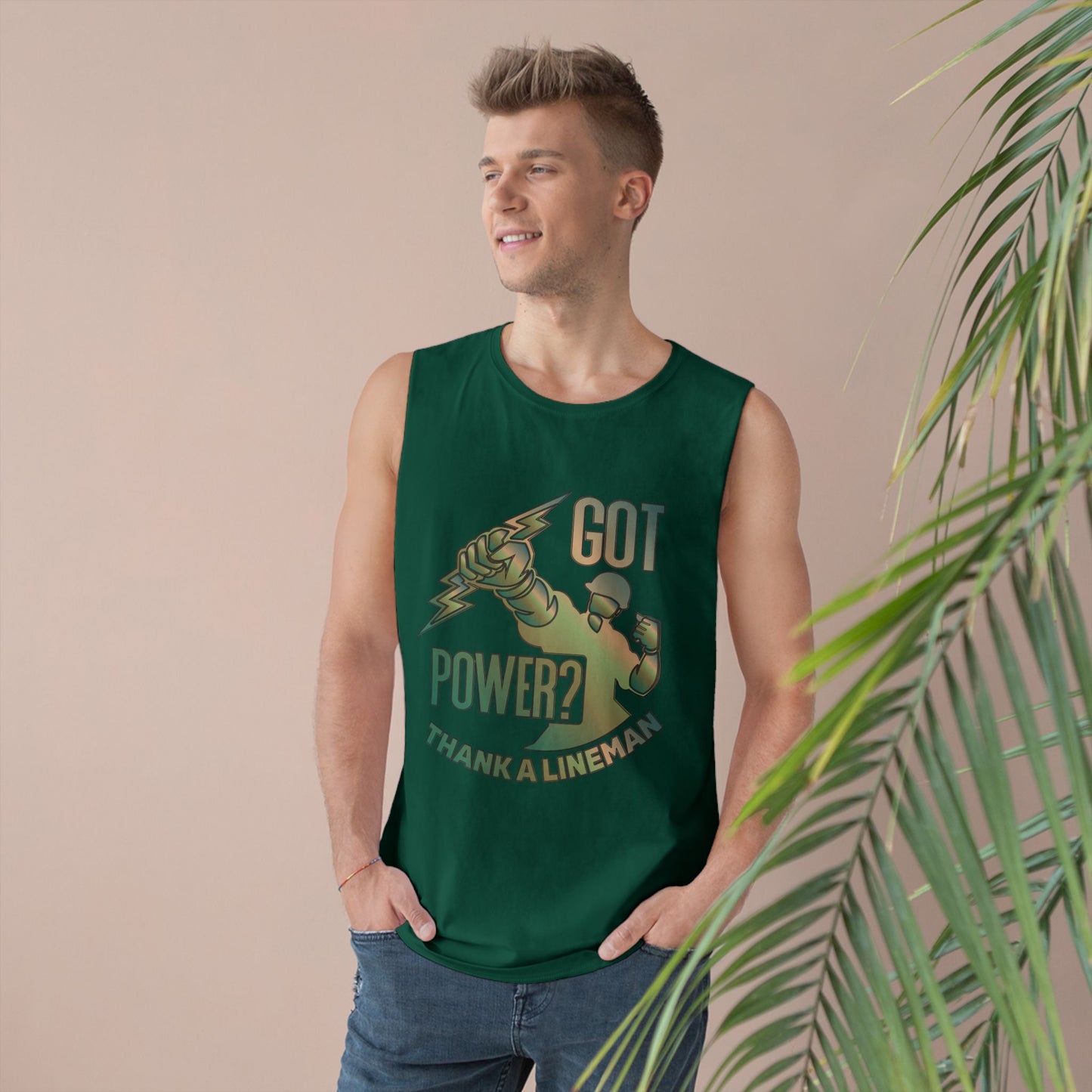 Lineman Tank - Got Power Thank A Lineman - copper patina