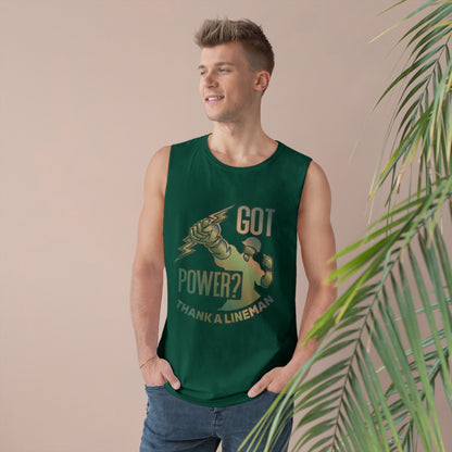 Lineman Tank - Got Power Thank A Lineman - copper patina