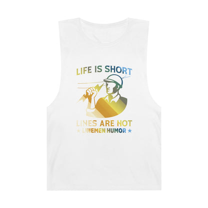Lineman Tank - Life Is Short Lines Are Not-colored chrome