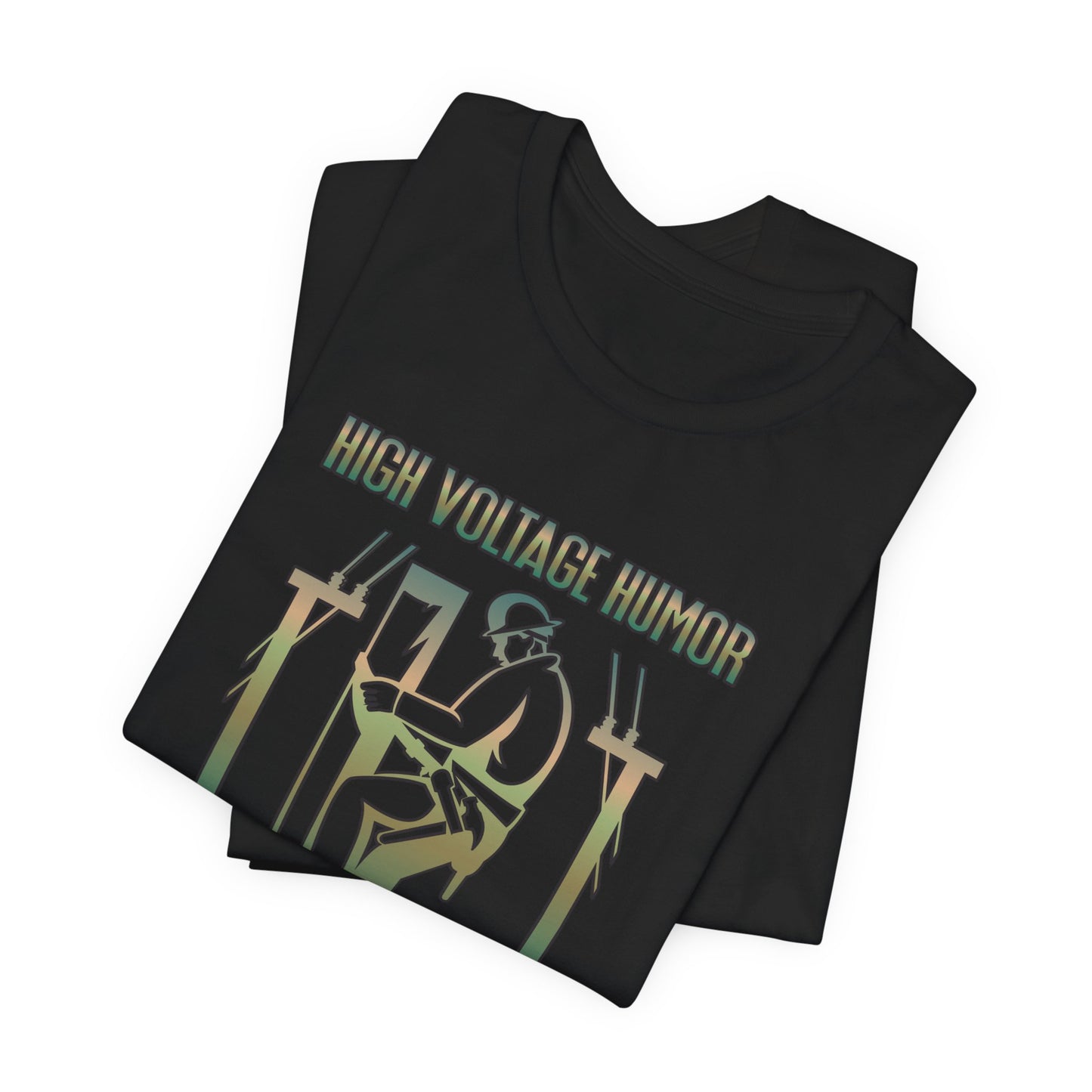 Lineman T-shirt - High Voltage Humor Shockingly Good Lines-copper patina