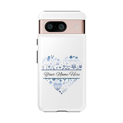 Google Pixel Tough Case - Monogram Heart - White