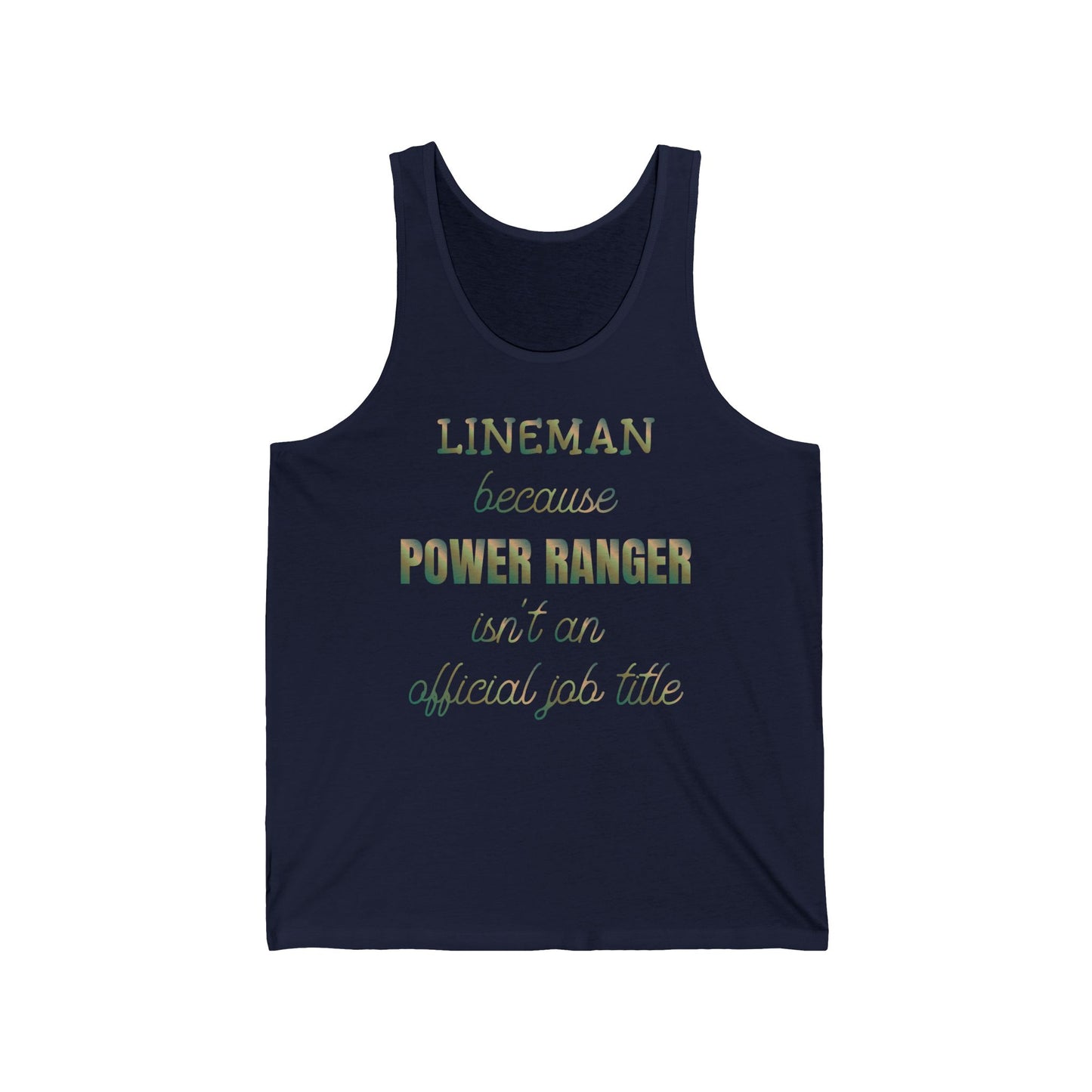 Lineman T-shirt - Power Ranger job title copper patina