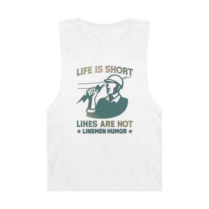 Lineman Tank - Life Is Short Lines Are Not-copper patina