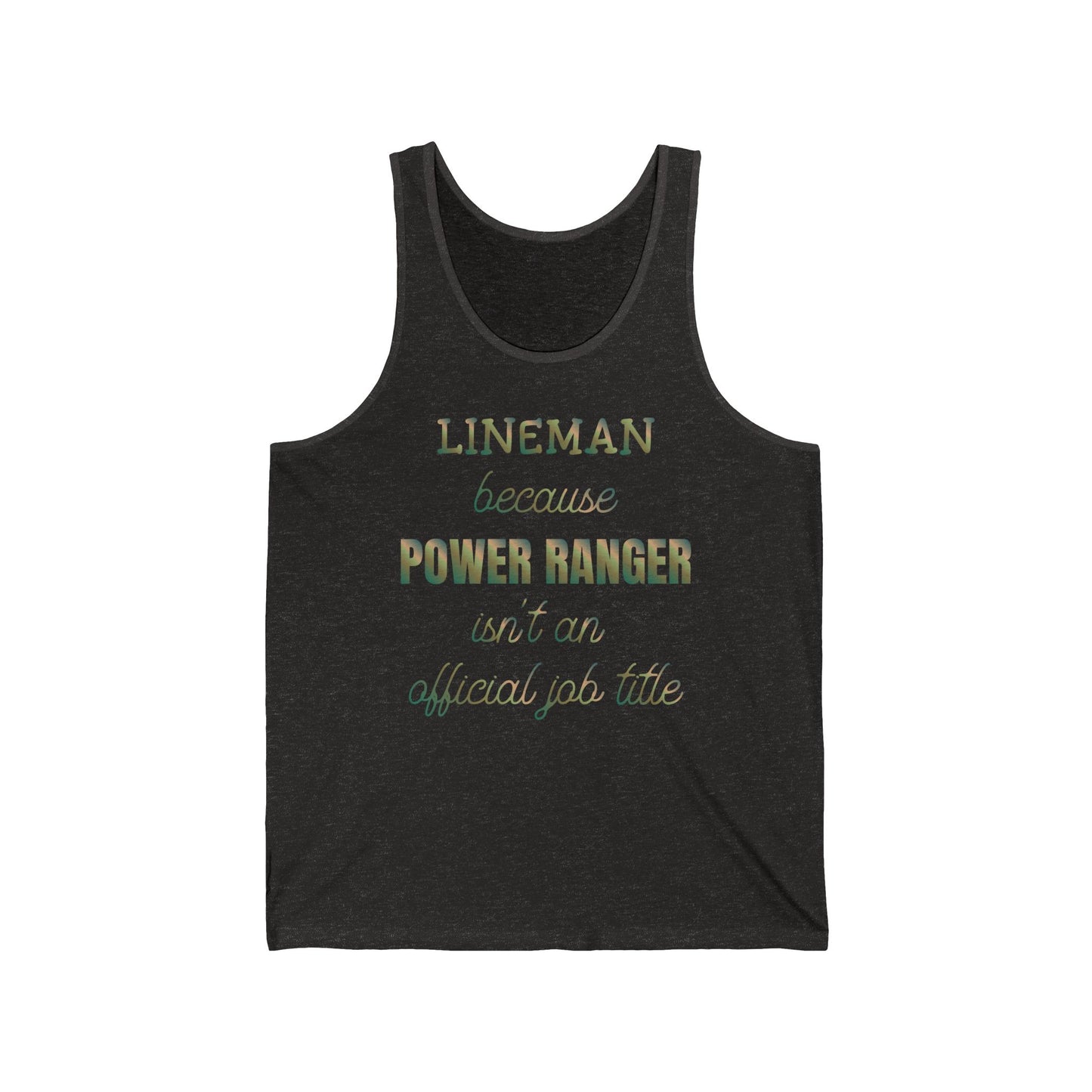 Lineman T-shirt - Power Ranger job title copper patina