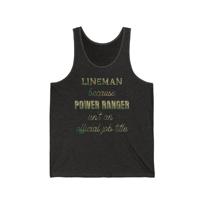Lineman T-shirt - Power Ranger job title copper patina