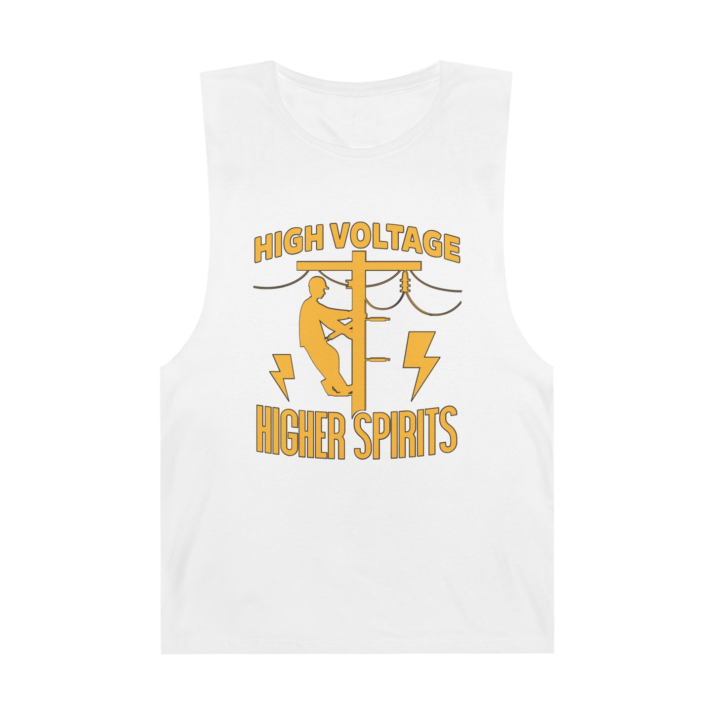 Lineman Tank - High Voltage Higher Spirits-sky 24