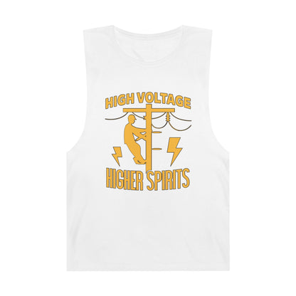 Lineman Tank - High Voltage Higher Spirits-sky 24