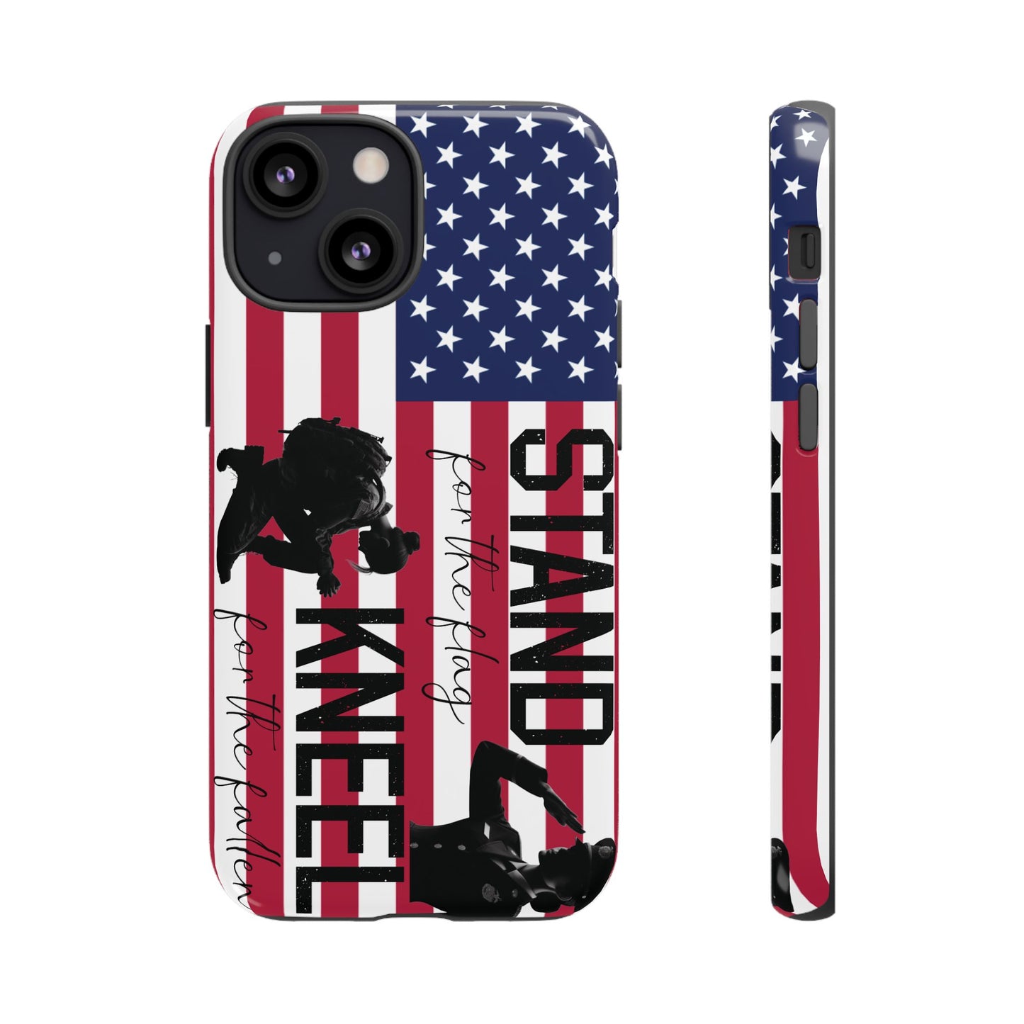 Female Military iPhone Tough Case - Stand for the Flage, Kneel for the fallen