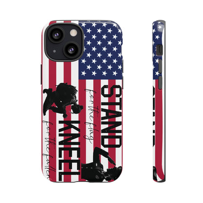 Female Military iPhone Tough Case - Stand for the Flage, Kneel for the fallen