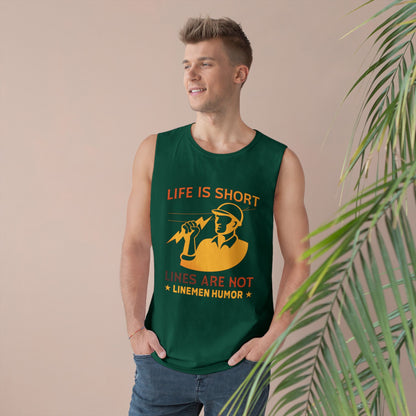 Lineman Tank - Life Is Short Lines Are Not-sky 24