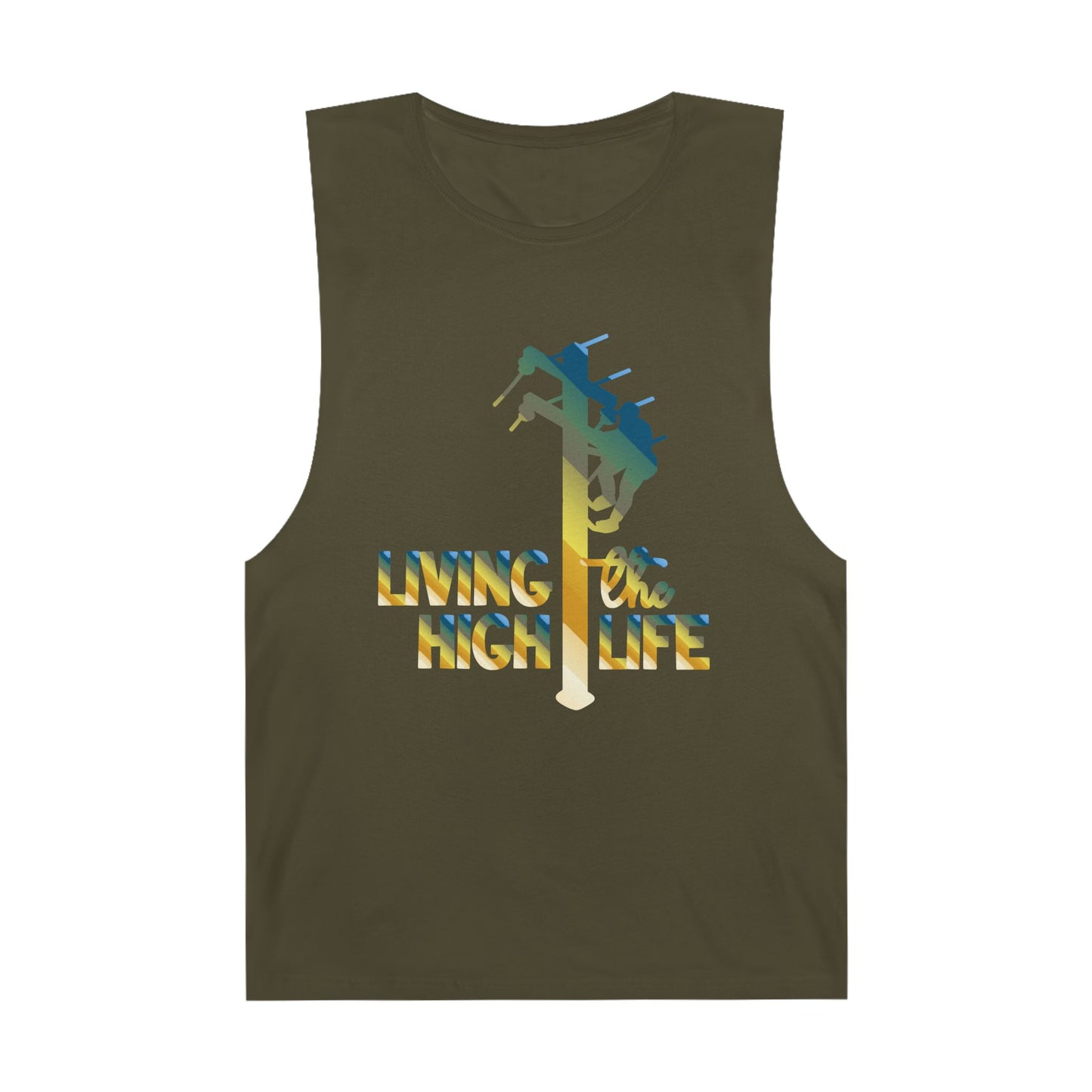 Lineman Tank - living the high life - colored chrome