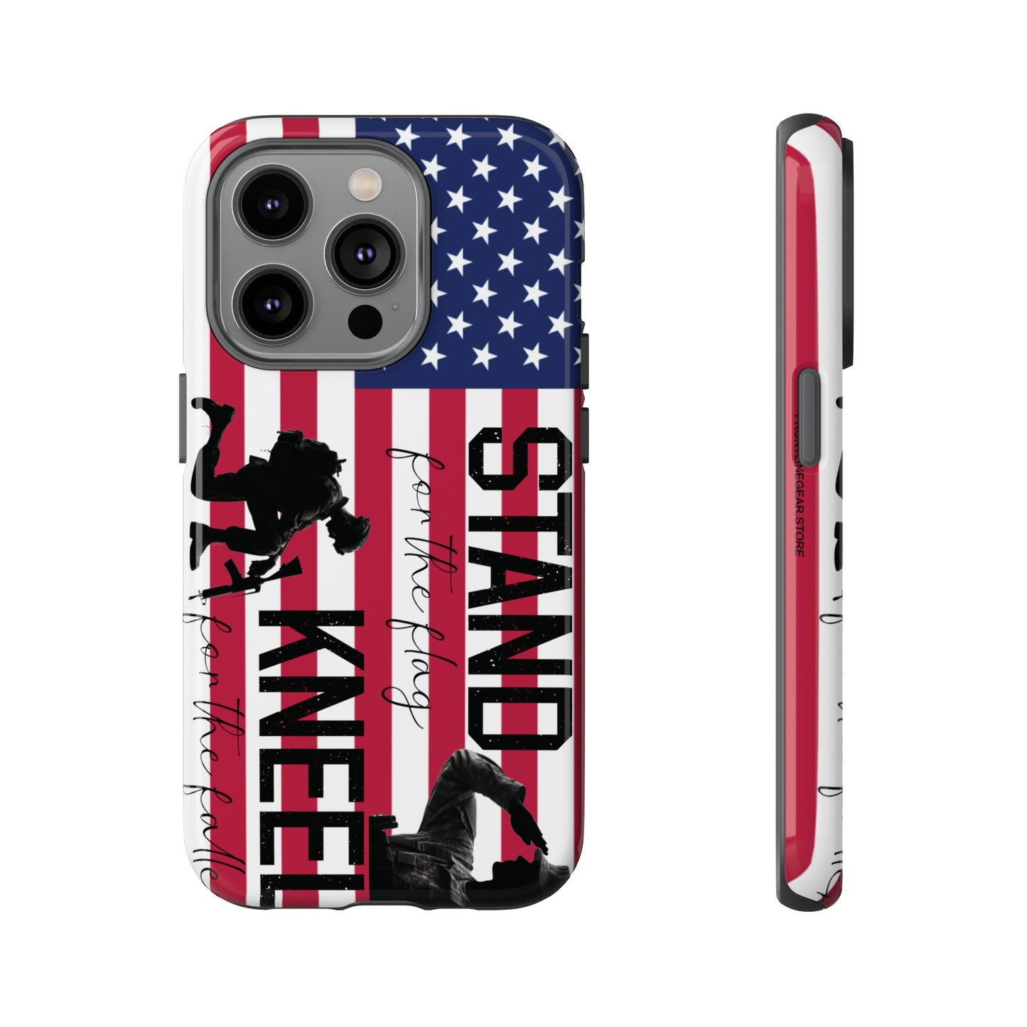 Military iPhone Tough Case - Stand for the Flage, Kneel for the fallen