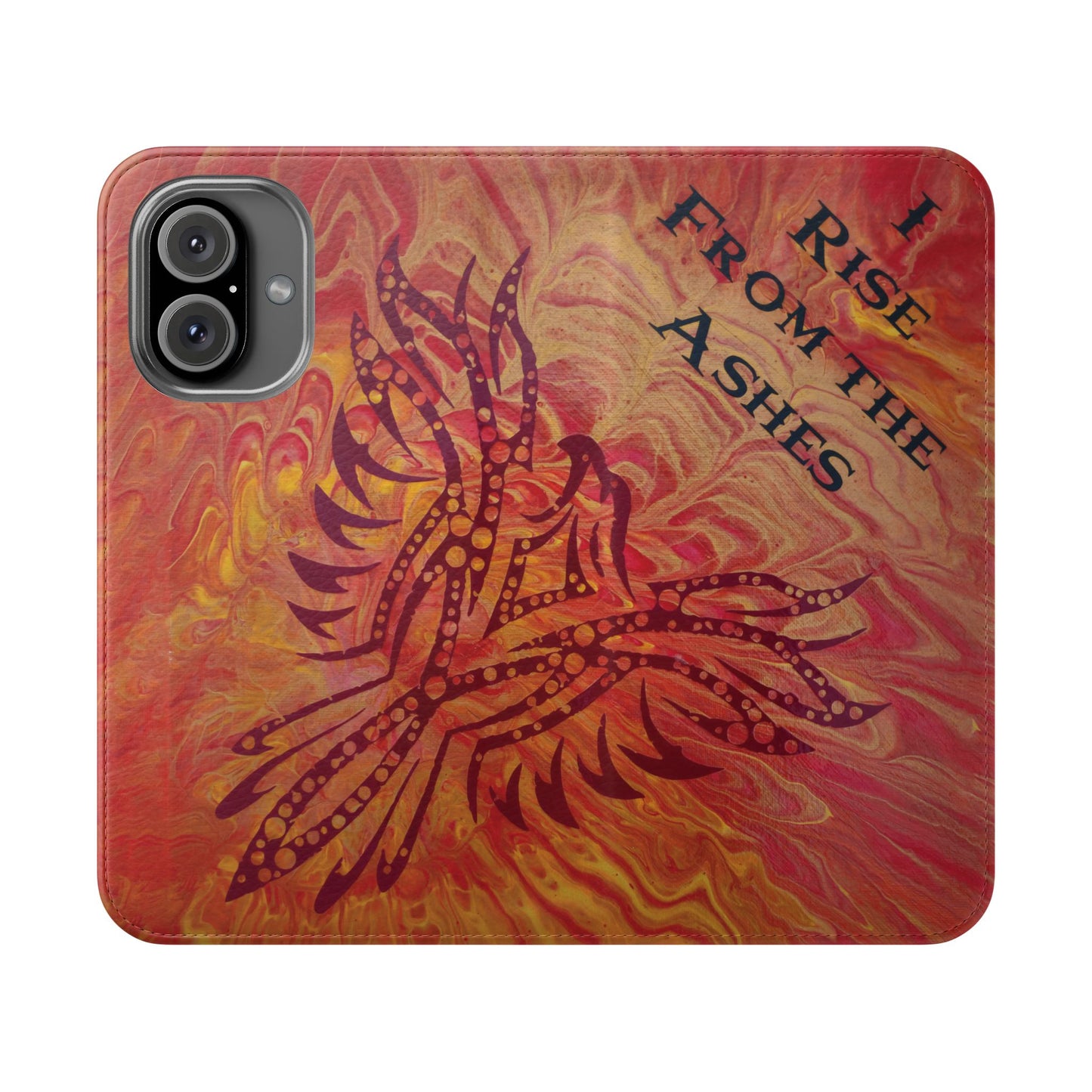 Faux Leather Wallet Phone Case - iPhone & Galaxy - I Rise From the Ashes