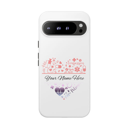 Google Pixel Tough Case - Monogram Heart - White