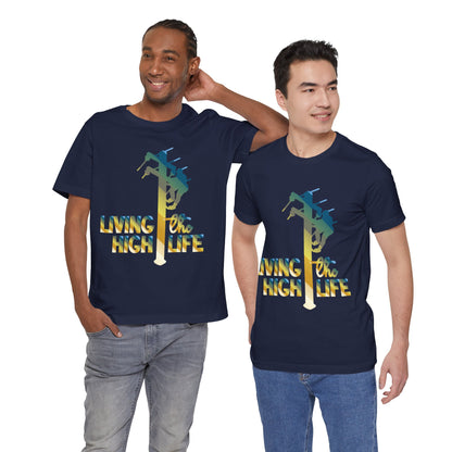 Lineman T-shirt - living the high life - colored chrome