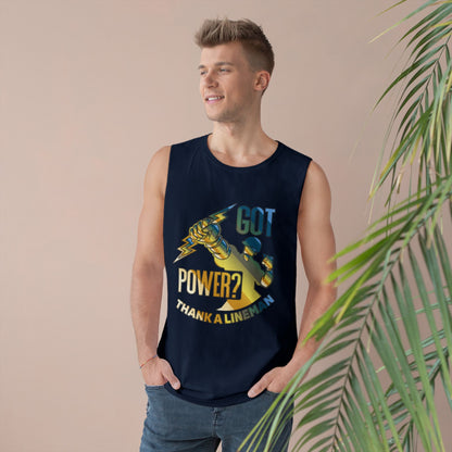 Lineman Tank - Got Power Thank A Lineman - colored chrome