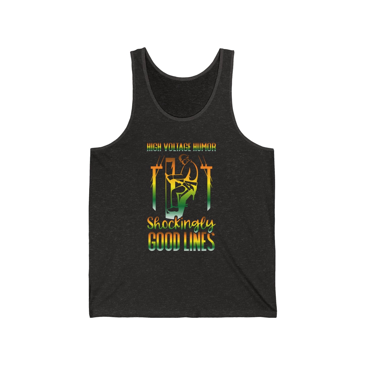 Lineman Tank - High Voltage Humor Shockingly Good Lines-gradient