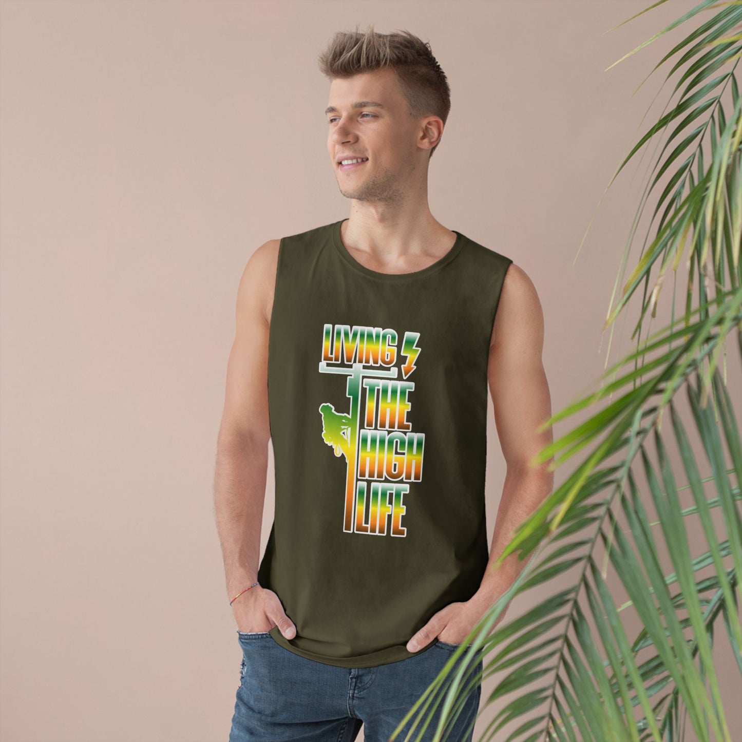 Lineman Tank - Living The High Life-gradient