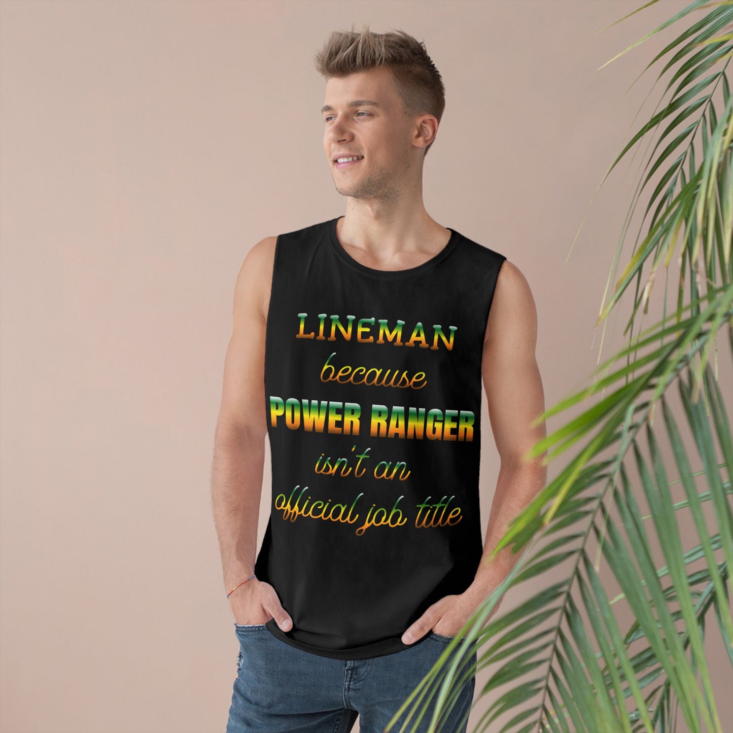 Lineman Tank - Power Ranger job title gradient