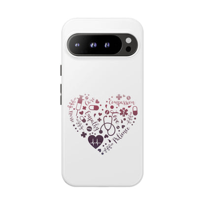 Google Pixel Tough Case - Monogram Heart 1 - White