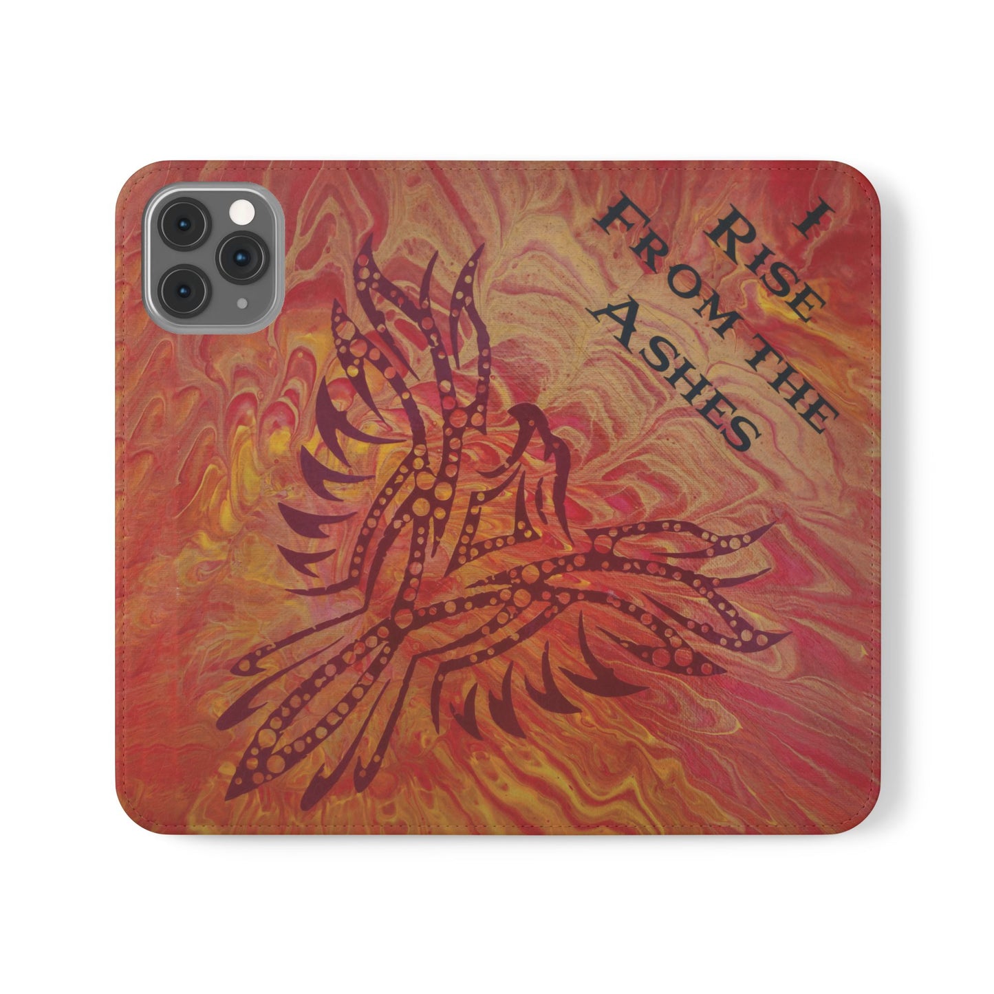 Faux Leather Wallet Phone Case - iPhone & Galaxy - I Rise From the Ashes